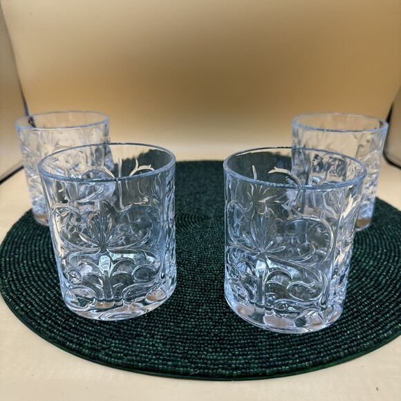 RCR Royal Crystal Rock Tattoo Mixology Rocks Glass SET OF 4 Beautiful Nice Used - Picture 1 of 6